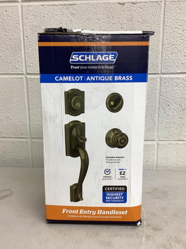 Schlage Custom Addison Single Cylinder Door Handleset with Whitney Handle and Alden Trim