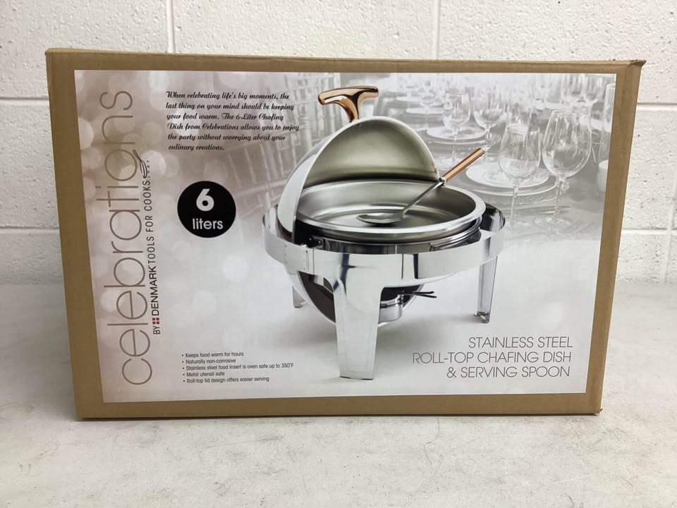Denmark Tools for Cooks 5PC 6.3 QT Roll Top Chafing Dish