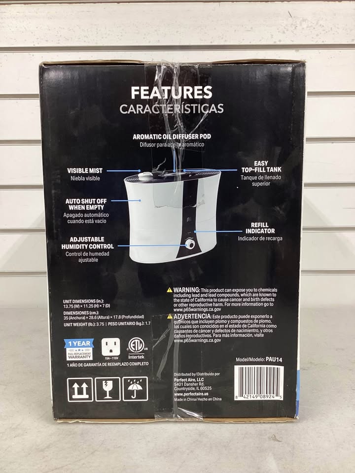 Perfect Aire Ultrasonic Humidifier