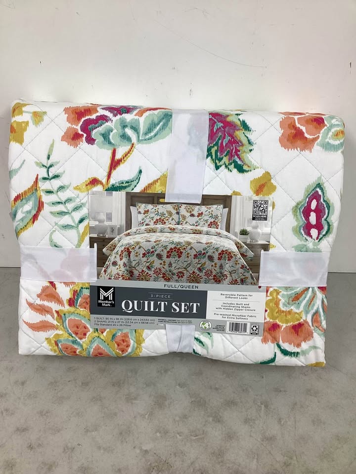 Member's Mark 3-Piece Printed Quilt Set Full/Queen