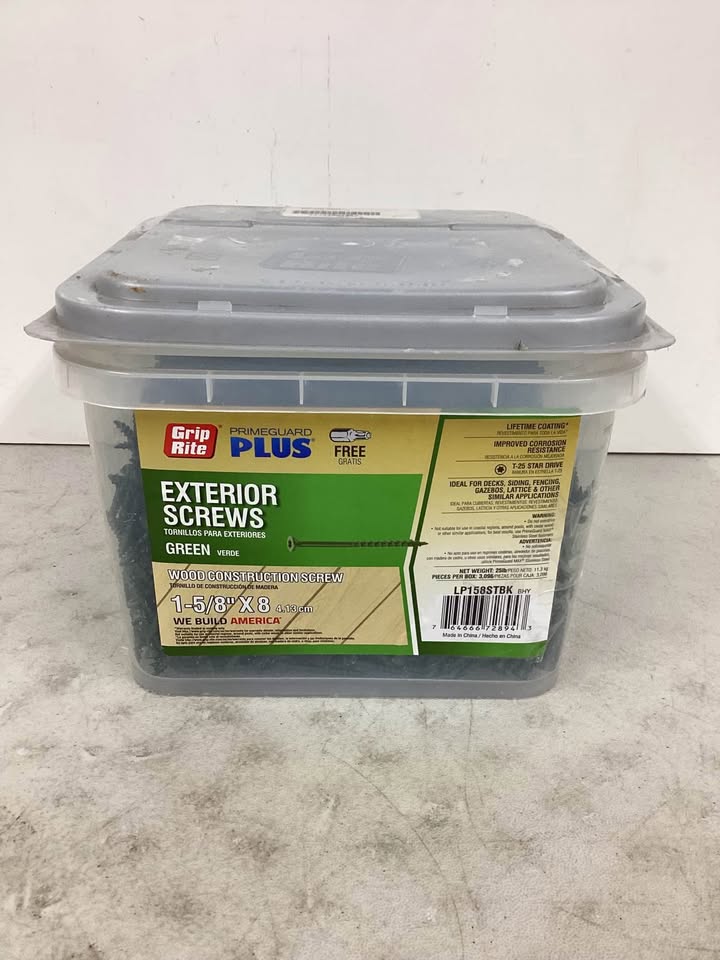 Grip-Rite PrimeGuard Plus No. 8 wire X 1-5/8 in. L Green Star Flat Head Deck Screws 25 lb