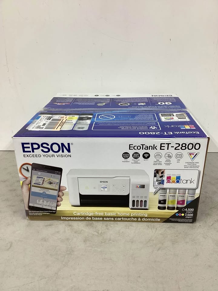 Epson EcoTank ET-2800 Wireless Color All-in-One Cartridge-Free Supertank Printer - Lightly Used