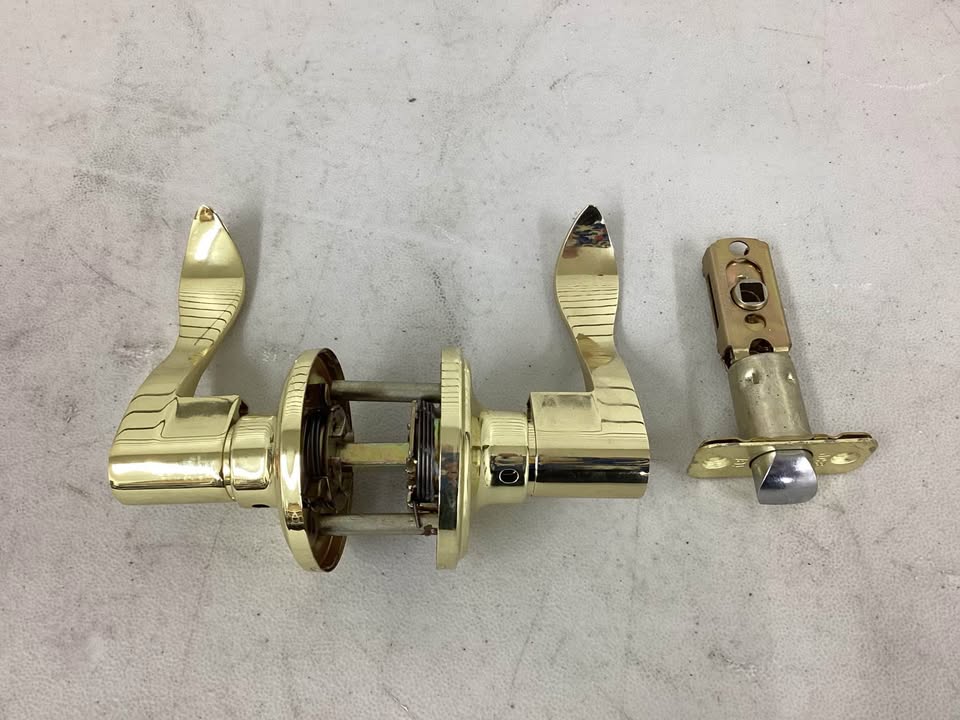 Ace Wave Polished Brass Door Handle