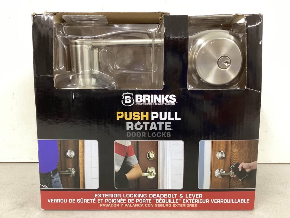 Brinks Push Pull Rotate Entry Lever and Deadbolt Set