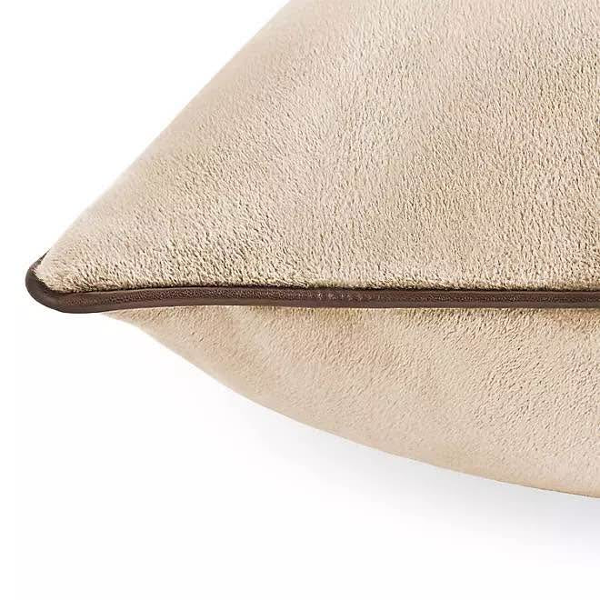 Member's Mark Dutch Velvet 2-Pack Decorative Pillows, 22" x 22" in Beige