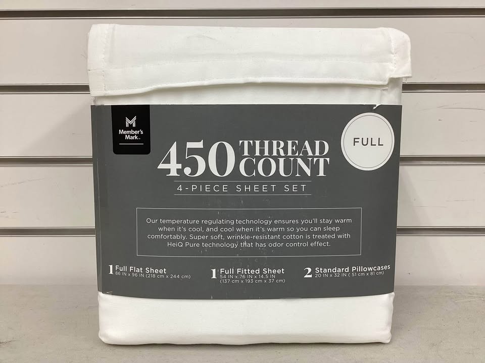 Member's Mark 450 Thread Count Solid Sheet Set-Full Size