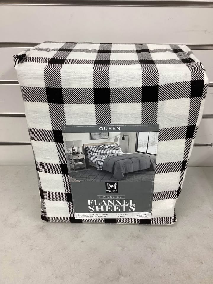 Member's Mark Flannel Sheet Set Queen Size Sebastian Plaid