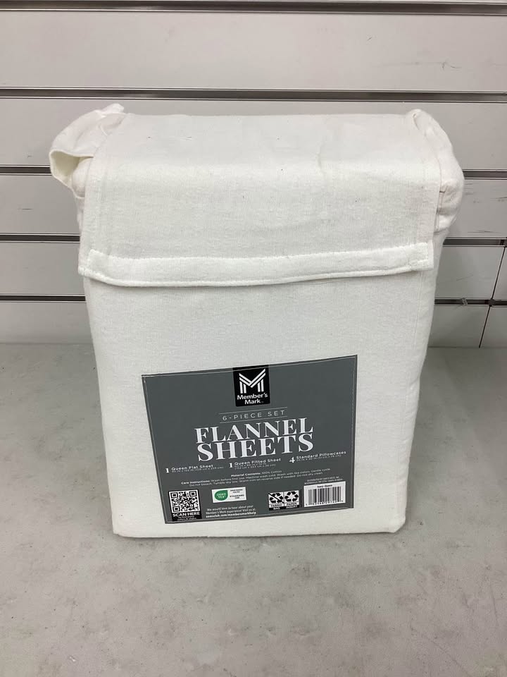 Member's Mark Flannel Sheet Set Queen Size Ivory