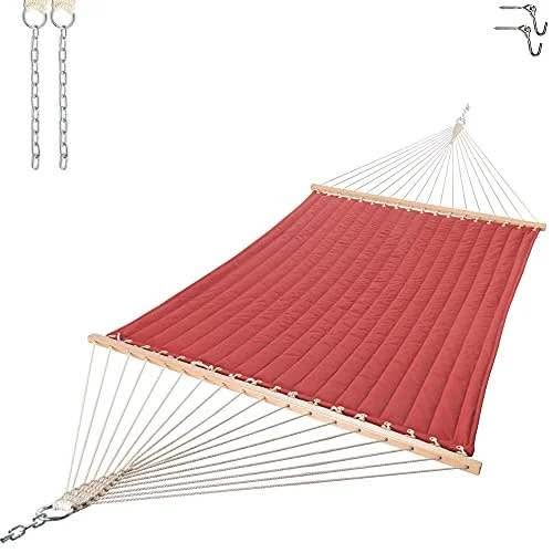 Castaway Living Large 13 ft. Red Polyester Quilted Hammock