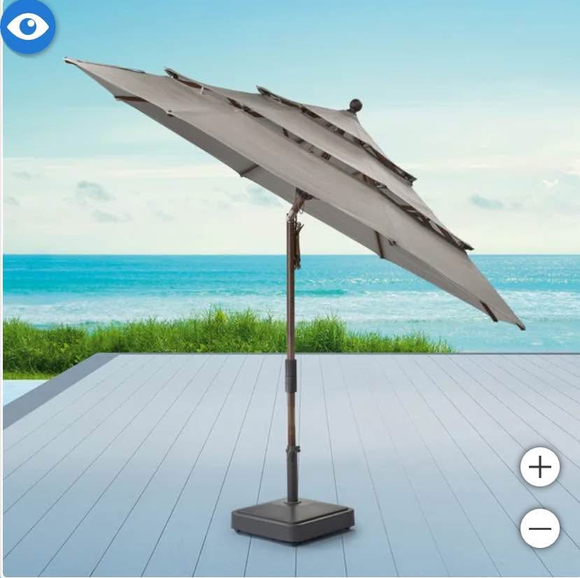 Proshade 11ft Wood-Look Collar Tilt Aluminum Umbrella