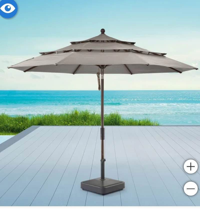 Proshade 11ft Wood-Look Collar Tilt Aluminum Umbrella