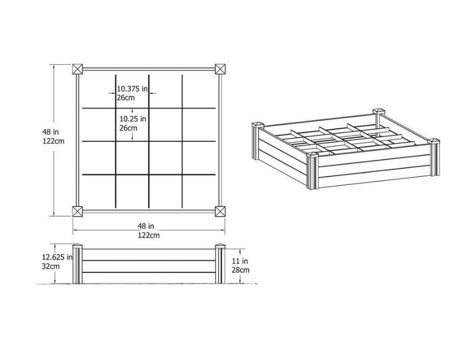 Vita White Vinyl Garden Bed (2-Pack)