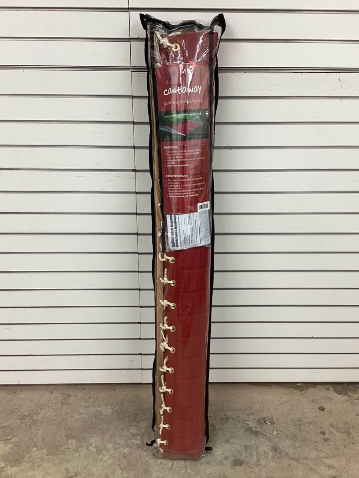 Castaway Living Large 13 ft. Red Polyester Quilted Hammock