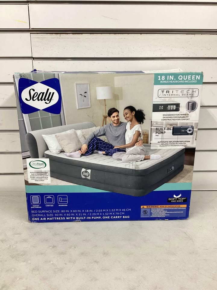 SEALY: Tritech Queen Air Mattress with Built-in AC Pump