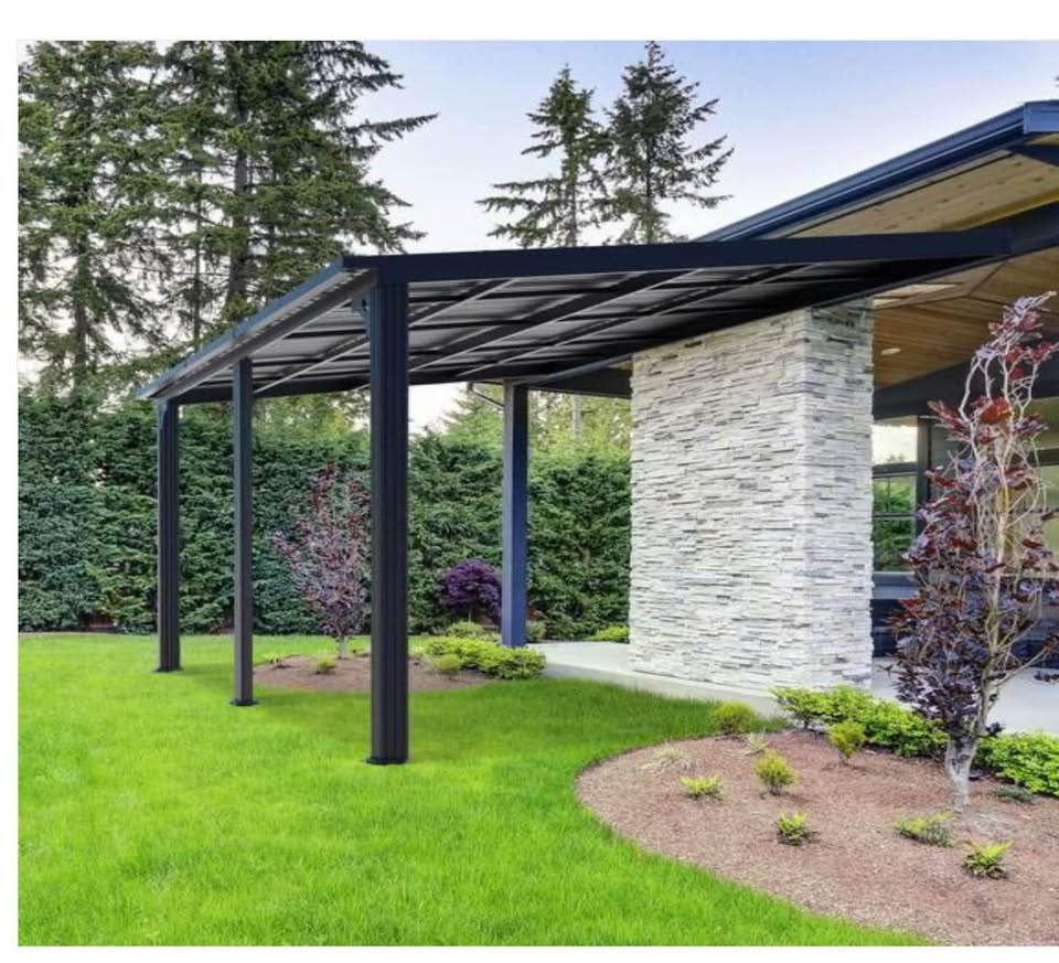 VEIKOUS 14 ft. x 10 ft. Aluminum Galvanized Outdoor Canopy
