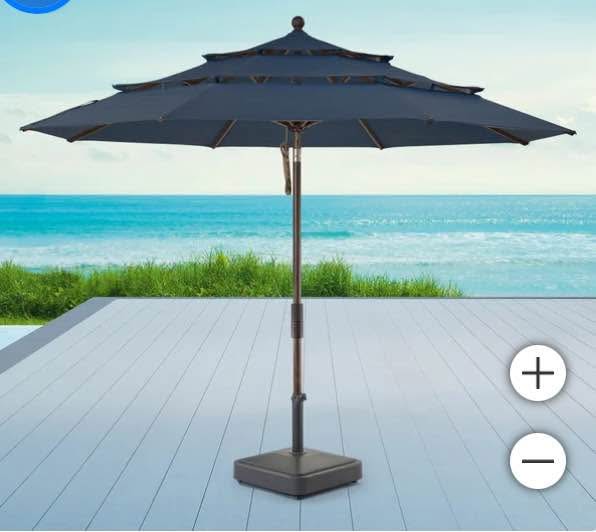 Proshade 11ft Wood-Look Collar Tilt Aluminum Umbrella