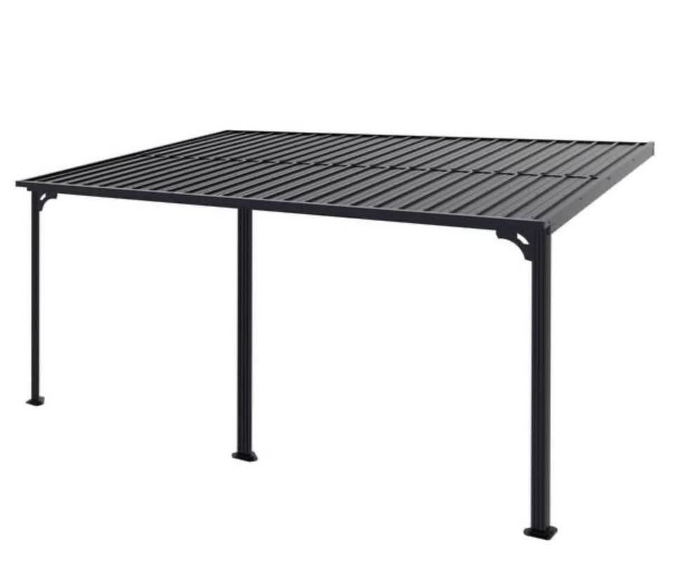 VEIKOUS 14 ft. x 10 ft. Aluminum Galvanized Outdoor Canopy