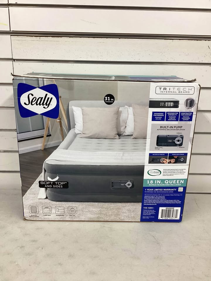 SEALY: Tritech Queen Air Mattress with Built-in AC Pump