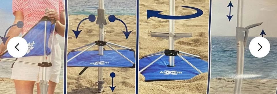 Tommy Bahama 8 ft Beach Umbrella with wind vent and sand anchor