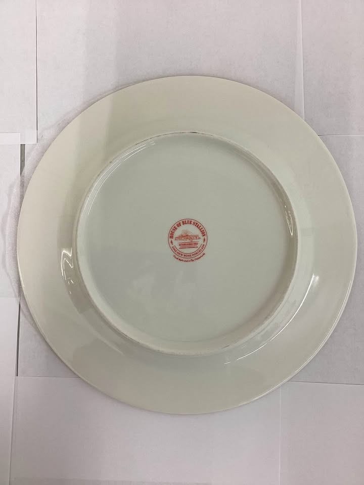 Blue Stallion Red and White Collectible Assorted Farm Animals and Veggies Dinner Plates