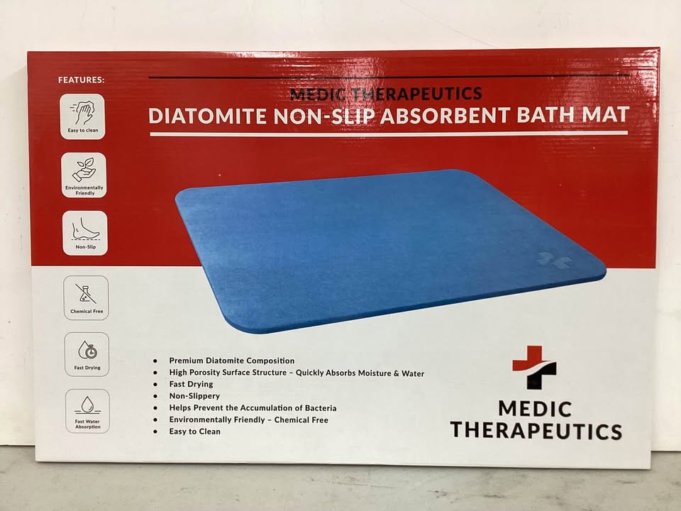 WHITE 24" x 15" Diatomite Non-Slip Quick Dry Absorbent Floor Mat