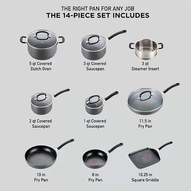 T-fal Ultimate 14-Piece Hard Anodized Nonstick Cookware Set