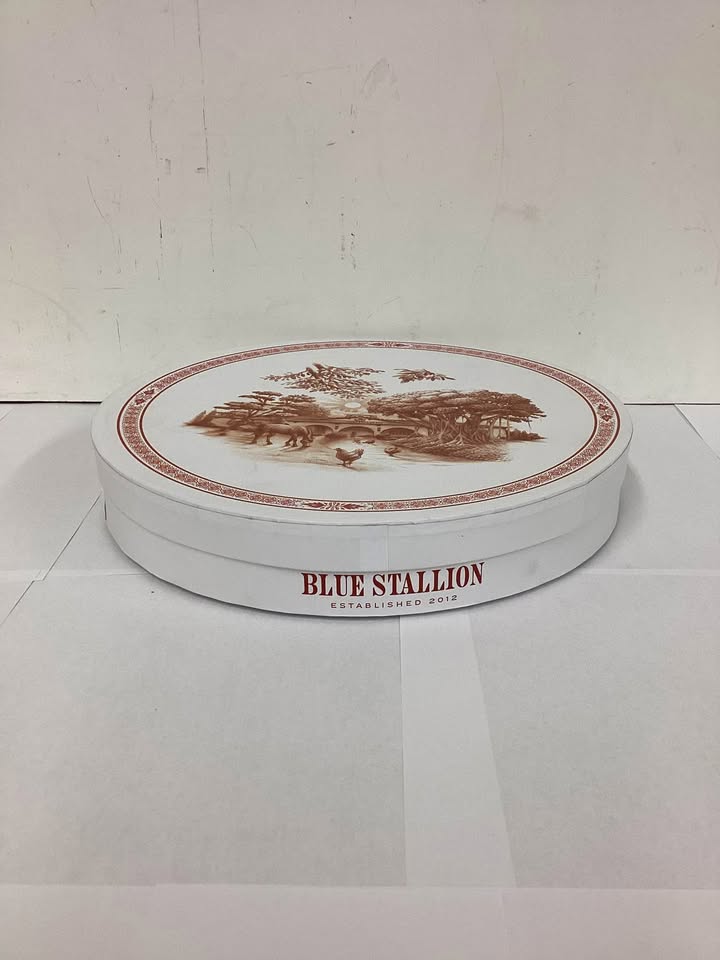 Blue Stallion Red and White Collectible Assorted Farm Animals and Veggies Dinner Plates