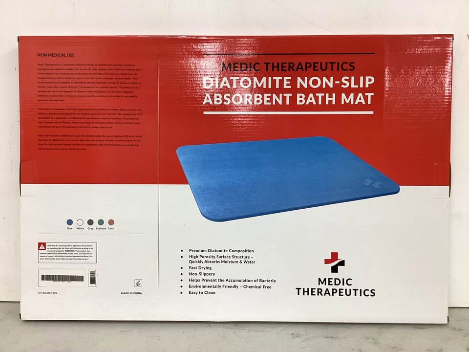 WHITE 24" x 15" Diatomite Non-Slip Quick Dry Absorbent Floor Mat