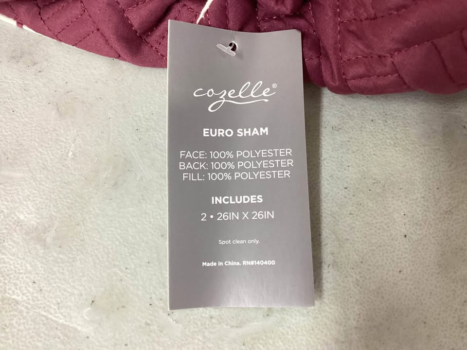 Cozelle "Belle du Jour" Microluxe Pack of 2 Reversible Euro Shams w/ Pillows
