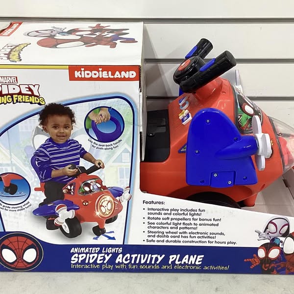 Marvel Lights ‘N’ Sounds Spidey Activity Plane Ride on Toy