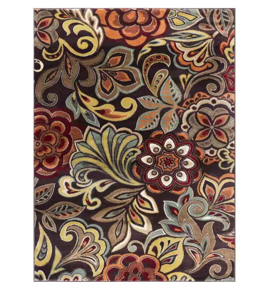 Tayse Rugs Deco Abstract Brown 5 ft. 3” x 7Ft 3” Indoor Area Rug