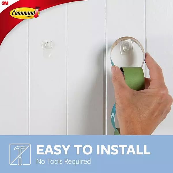 Command Mini Wall Hooks, Clear 48 Hooks + 48 Command Strips