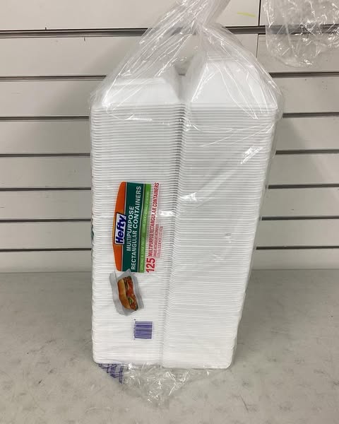 Hefty Food Service Containers Rectangle 9 3/4" x 5" x 3 1/4" 125 ct.