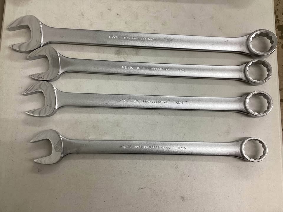 PROTO Combination Wrench Set: Alloy Steel, Satin, 16 Tools, 15° Head Offset Angle, Offset
