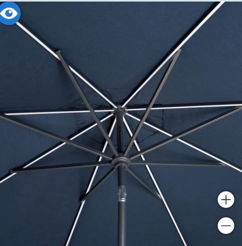 Sunvilla 10' Round Solar LED Market Umbrella