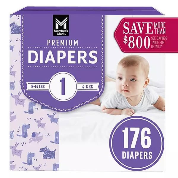 Member's Mark Premium Baby Diapers Size 1