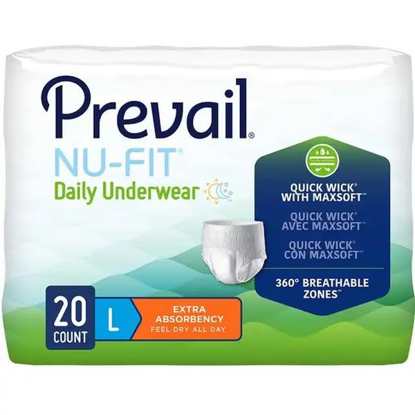 Prevail Nu-Fit Daily Adult Incontinence Pull-On Underwear, Extra Absorbency