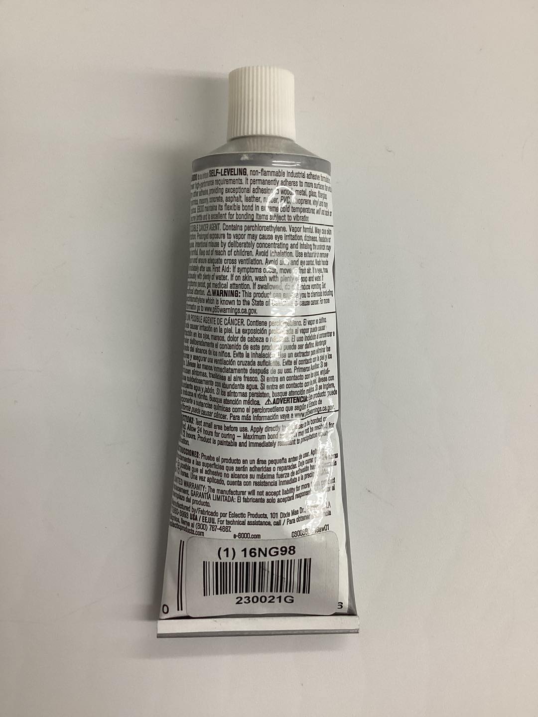 ECLECTIC Construction Adhesive: E6000, 3.7 fl oz, Tube