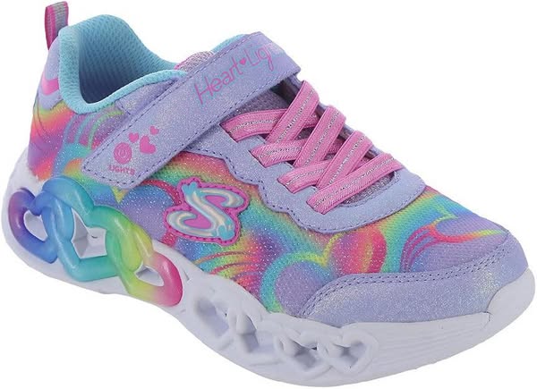 Skechers Girls' Infinite Heart Lights Sneaker Size - 4