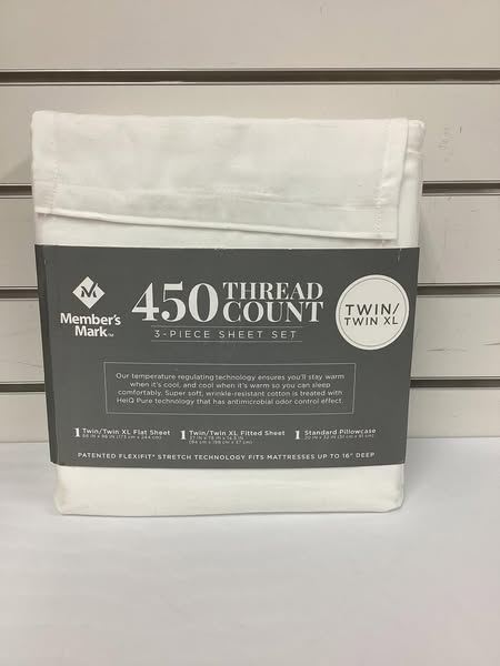 Member's Mark 450-Thread-Count Arctic White Sheet Set Size - Twin/Twin XL