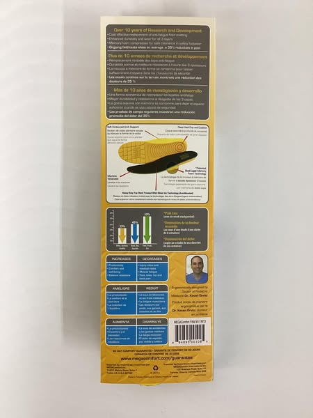 MEGAComfort Unisex Personal Anti-Fatigue Mat (PAM) Insoles Size: M11/W13