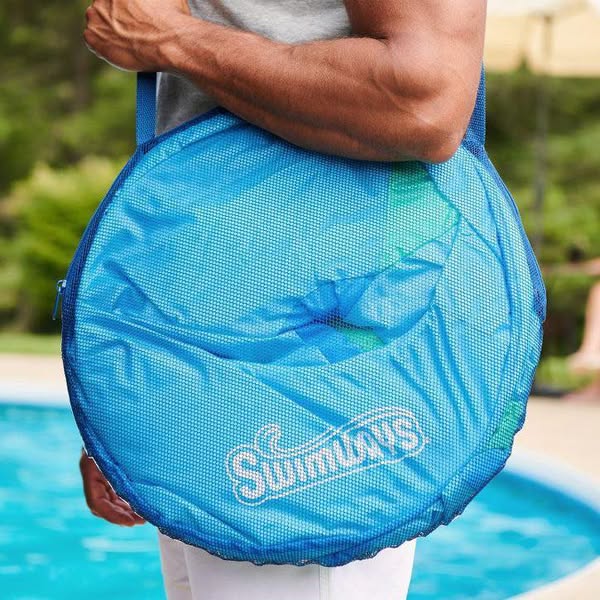 SwimWays Spring Float Recliner Swim Lounger for Pool or Lake with Hyper-Flate Valve - Blue