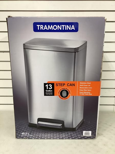 Tramontina 13-Gallon Stainless Steel Step Trash Can