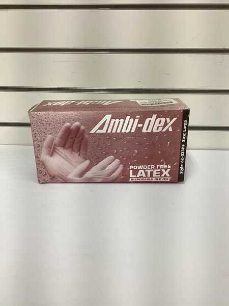 Ambi-dex® Repel 62-322PF/L Disposable Latex Gloves, Powder Free with Textured Grip, 5 mil, Natural, Size Large