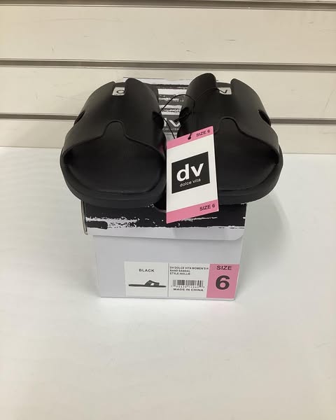 DV Dolce Vita Women's H-Band Slide Sandal Black Size 6