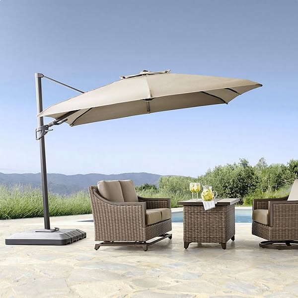 Member's Mark 10' Square Offset Umbrella with Sunbrella Fabric - Lightly Used