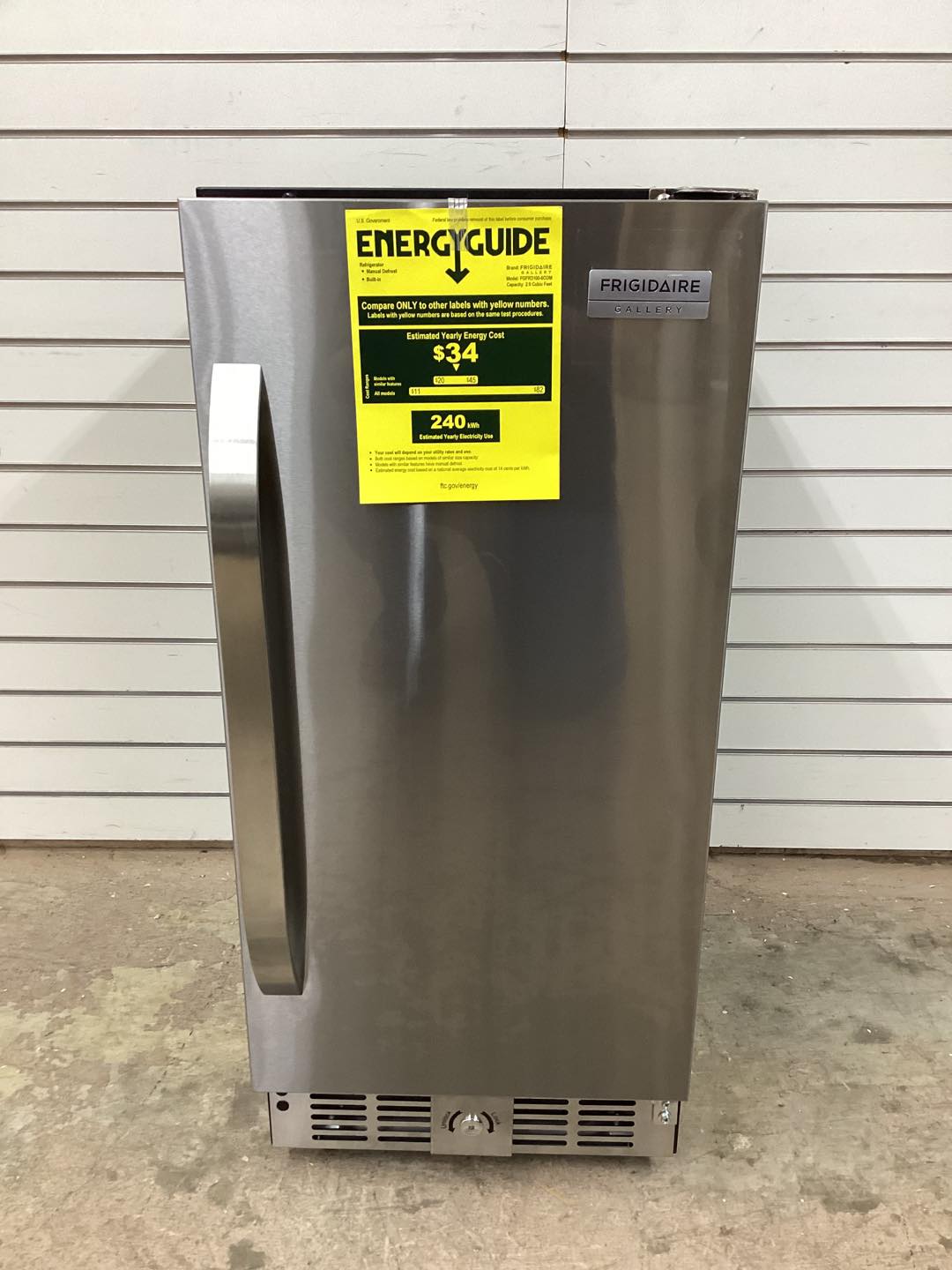 Frigidaire 14.9 in., 2.9 cu. ft., Mini Refrigerator in Stainless Steel without Freezer