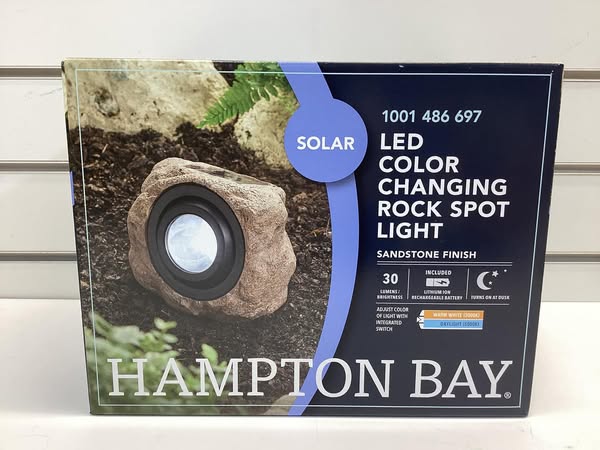 Hampton Bay 1-Light Integrated LED 3000K 30 Lumens Outdoor Solar Rock Spot Light