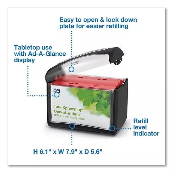 Tork Xpressnap One-at-a-time Tabletop Napkin Dispenser, Black