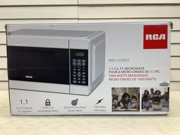 RCA Countertop Microwave Oven With Glass Turntable, 1.1 Cu. Ft.